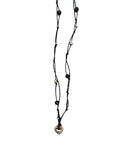 Simple Silver Heart Charm Beaded Braided Necklace 6W6JNC407L