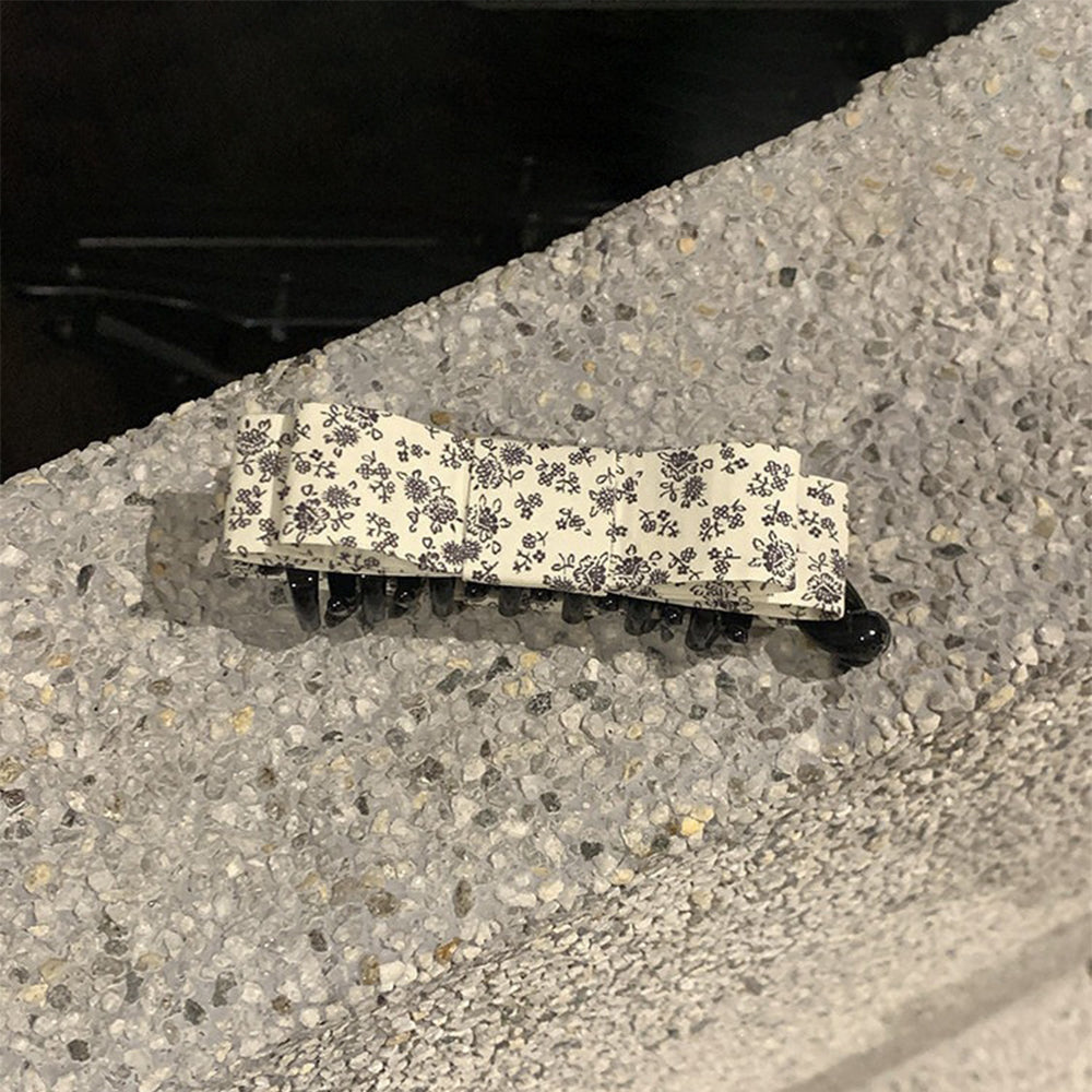 Cute Floral Print Bowknot Banana Hair Clip 6W6HCP1680