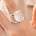 Vintage Oval Resin Hollow Out Wide Open Ring 6W6JRG381