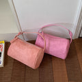 Minimalist Solid Color Suede Handbag 6W10BBG1380