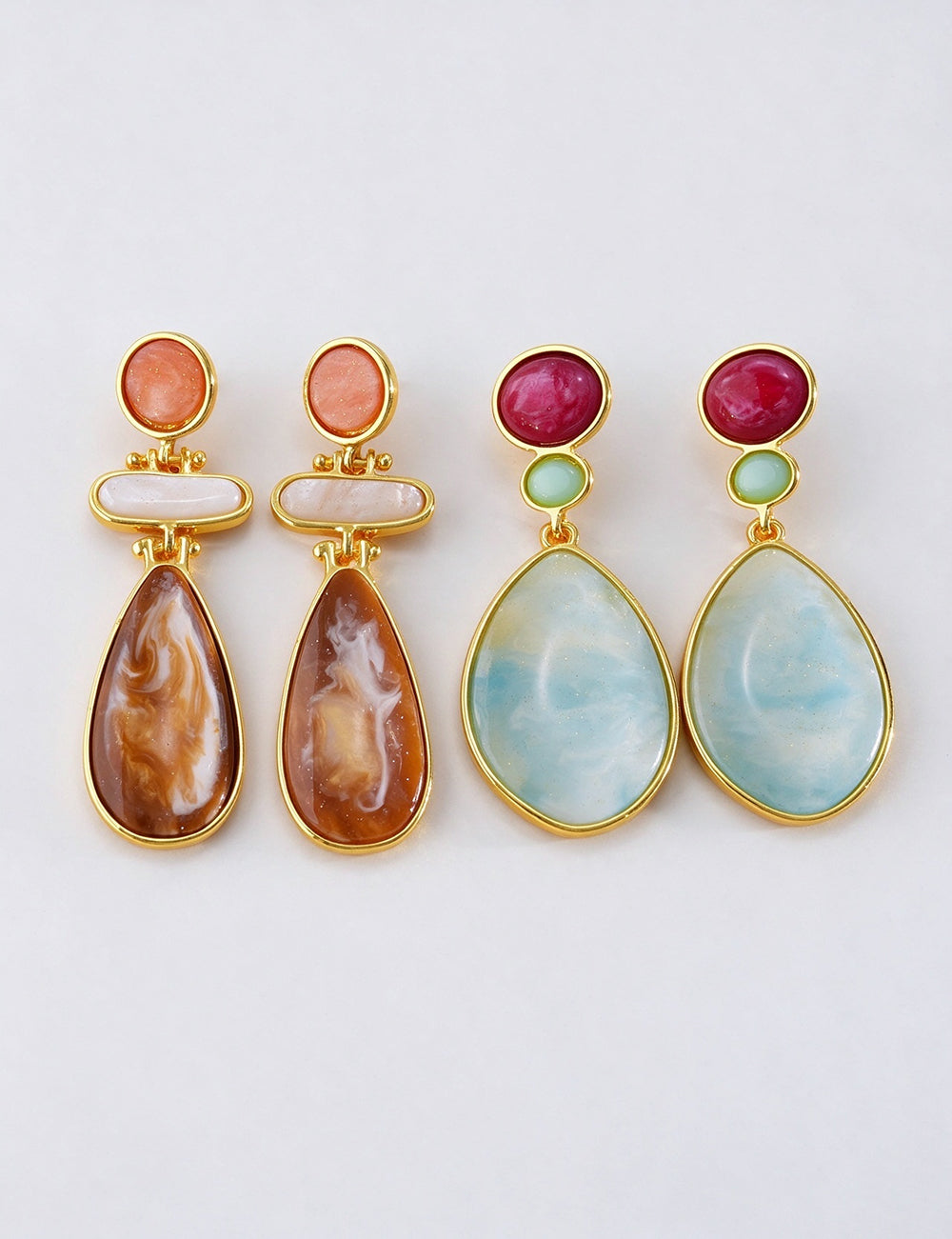 Resin Teardrop Dangle Earrings - DippedShop Wholesale - #6387