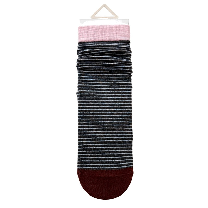 Color Block Striped Crew Socks - DippedShop Wholesale - #9315