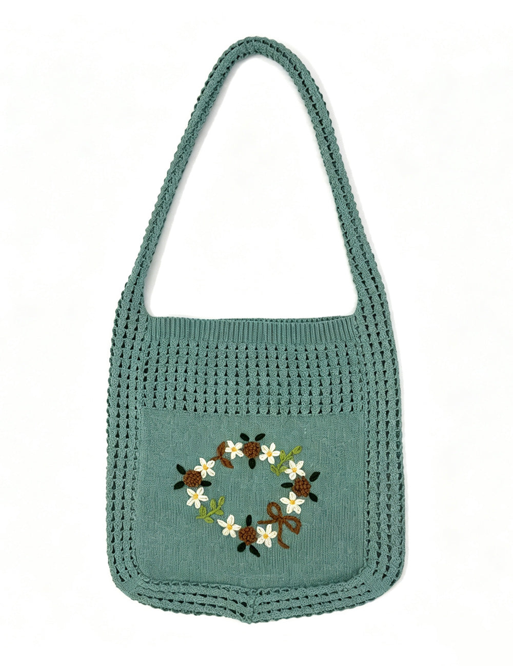 Crochet Floral Shoulder Bag - DippedShop Wholesale - #5731