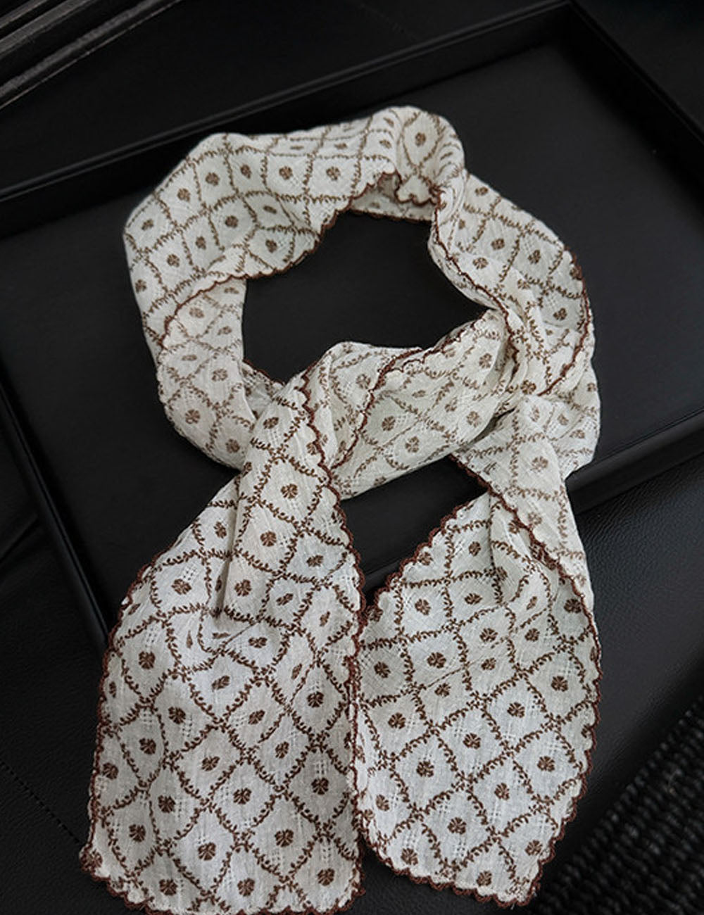 Chic Floral Print Lightweight Silk Scarf 6W6NSI235