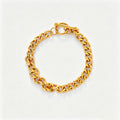 Simple Gold Four-Lear Clover Pendant Bracelet 6W6JBR515