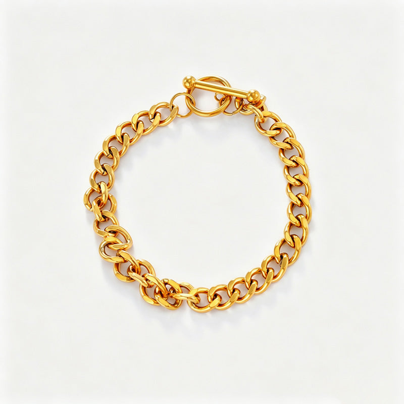Simple Gold Four-Lear Clover Pendant Bracelet 6W6JBR515