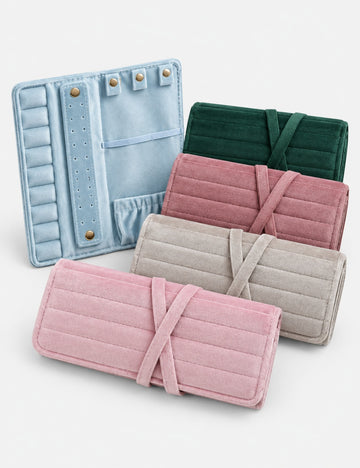 Soft Velet Solid Color Large Capacity Jewelry Case 6W13HSJ102