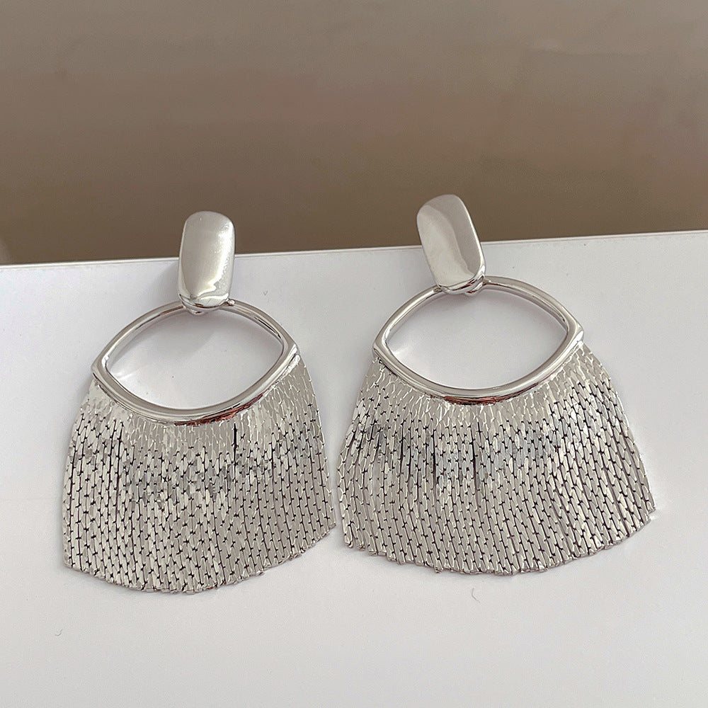 Metal Mesh Fringe Earrings - DippedShop Wholesale - #7715