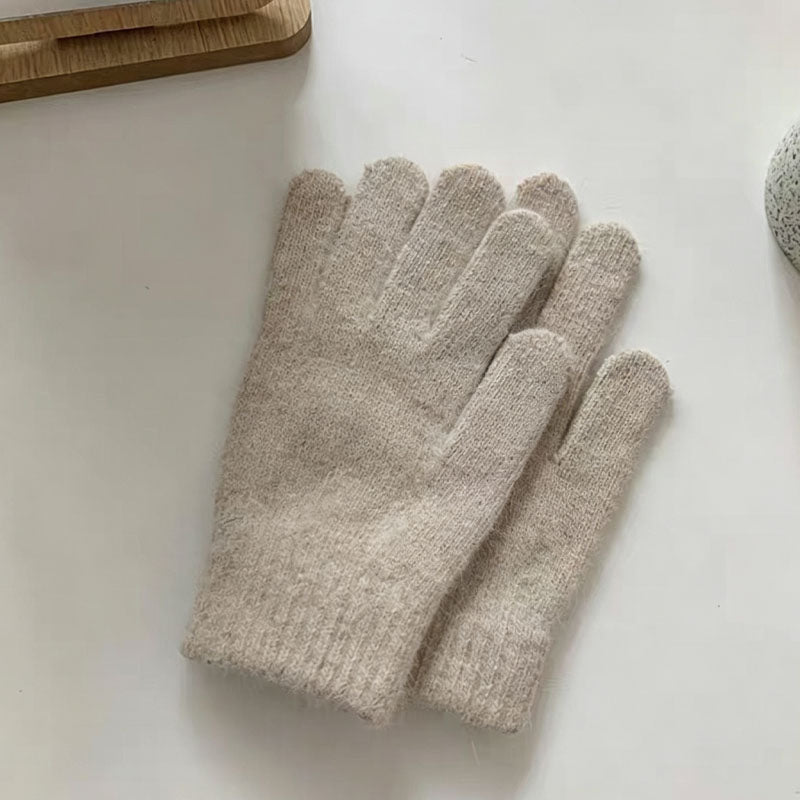 Elegant Solid Color Thicken Warm Knit Gloves 6W6GLO50