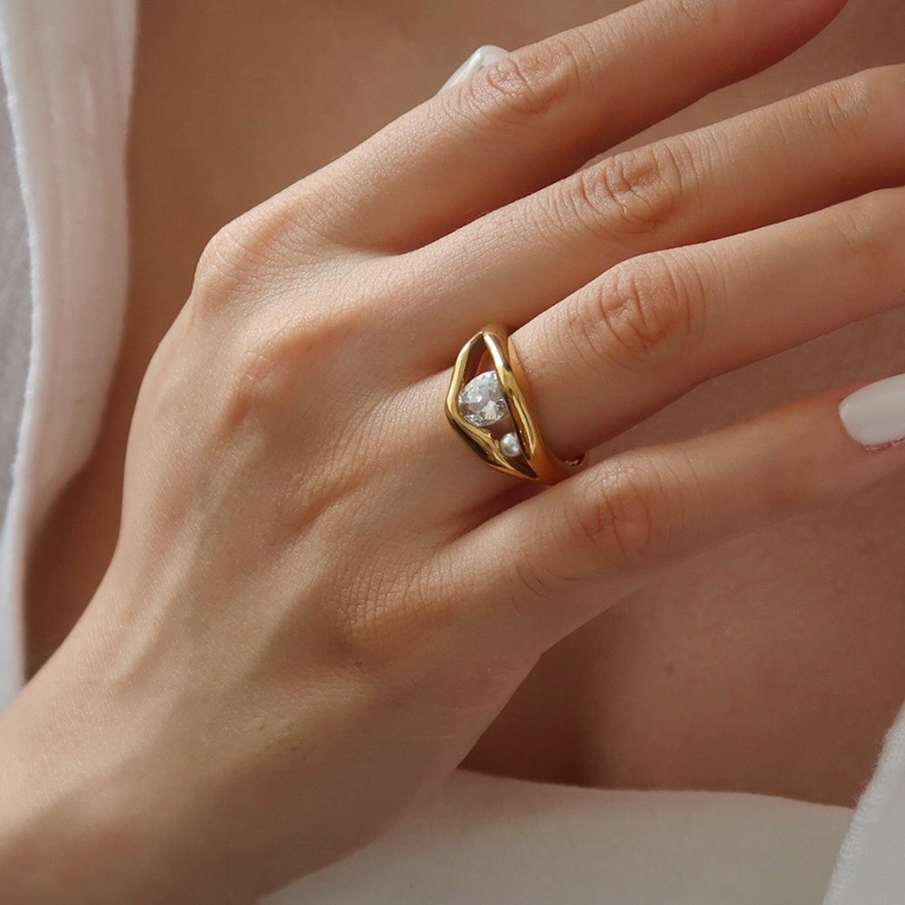 Oval Cubic Zirconia Ring - DippedShop Wholesale - #0083
