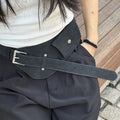 Vintage Faux Suede Wide Adjustable Bag Belt 6W6JBT223