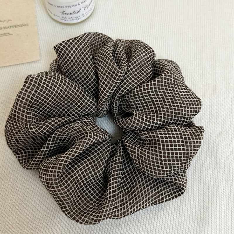 Minimalist Plaid Print Hair Scrunchies 6W6HSR381