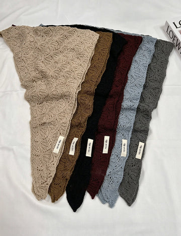 Crochet Knit Triangle Scarf - DippedShop Wholesale - #1315
