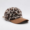 Leopard Sherpa Baseball Cap - DippedShop Wholesale - #3619