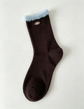 Winter Soft Color Block Slouch Crew Socks 6W8FSO543