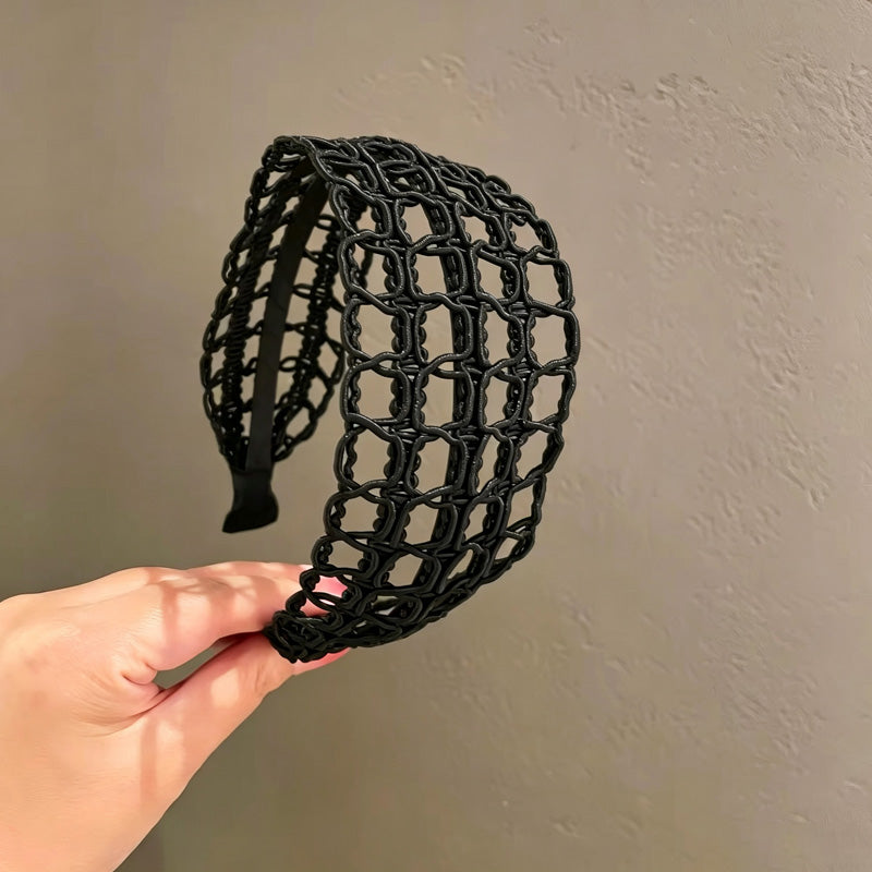 Woven Hollow Out Wide Headband - DippedShop Wholesale - #0499