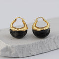 Chunky Amber Resin Teardrop Hoop Earrings 6W6JER941