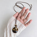 Gemstone Donut Coin Necklace - DippedShop Wholesale - #3891