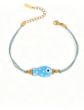 Cute Fish Pendant Rope Bradided Bracelet 6W6JBR354