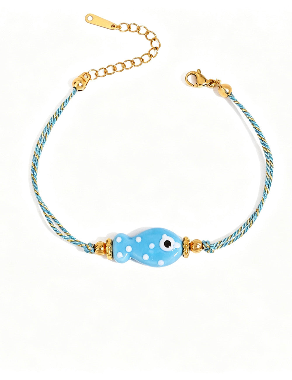 Cute Fish Pendant Rope Bradided Bracelet 6W6JBR354