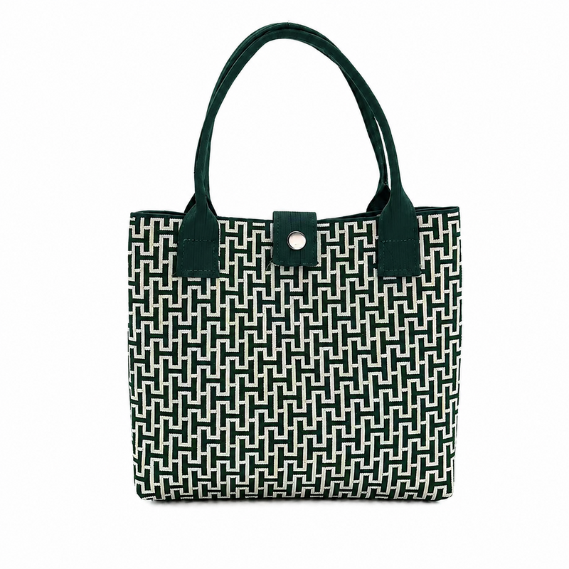 Vintgae Plaid Large Capacity Knit Tote Bag 6W10BBG1813