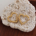 Beaded Heart Hoop Earrings - DippedShop Wholesale - #9507