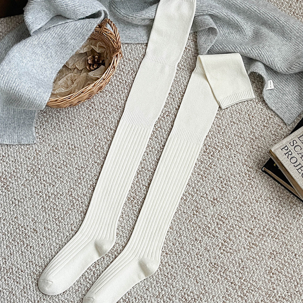 Simple Solid Color Over Knee High Socks 6W8FSO1008