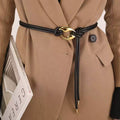 Elegant Double Rope Leather Knotted Thin Rope Belt 6W6JBT190