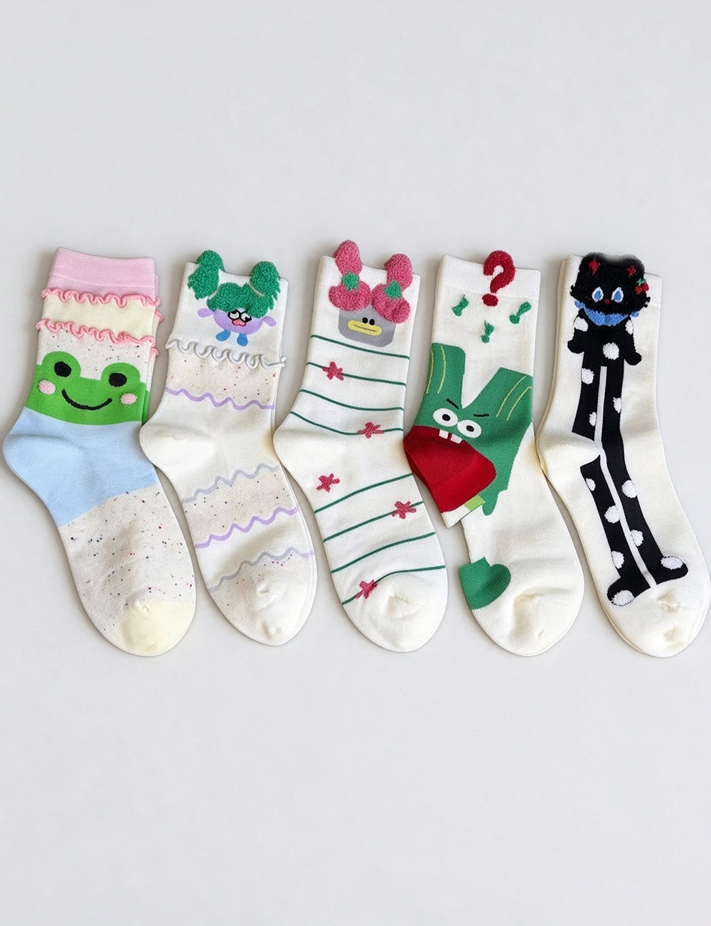 Frog Pattern Ruffled Socks - DippedShop Wholesale - #7155