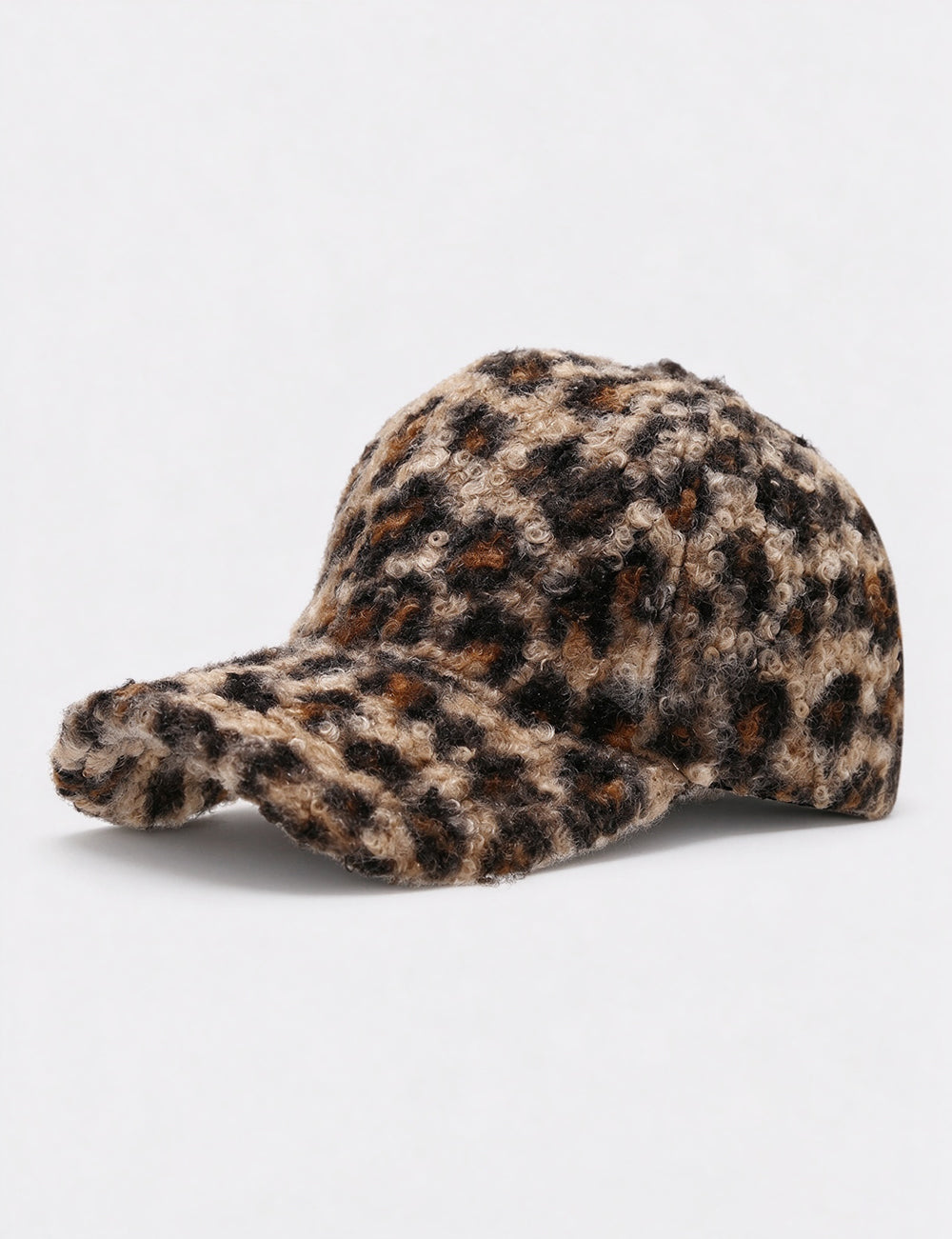 Vintage Fuzzy Plush Leopard Print Baseball Cap 6W6HAT927