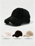 Winter Solid Color Fuzzy Plush Baseball Cap 6W6HAT801