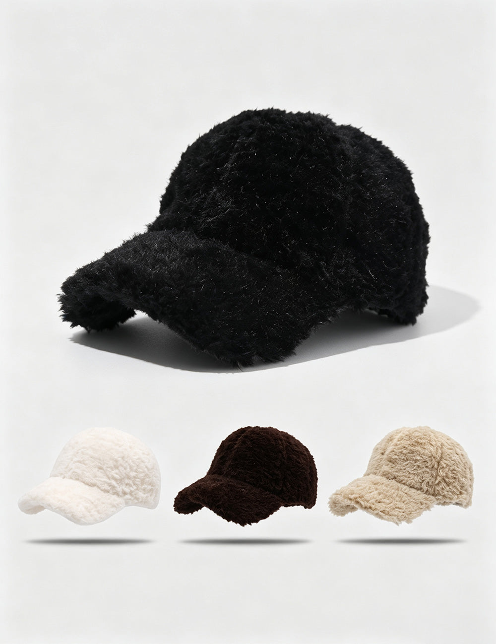 Winter Solid Color Fuzzy Plush Baseball Cap 6W6HAT801