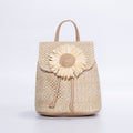Trendy Straw Woven Sunflower Backpack 6S10BBG1434