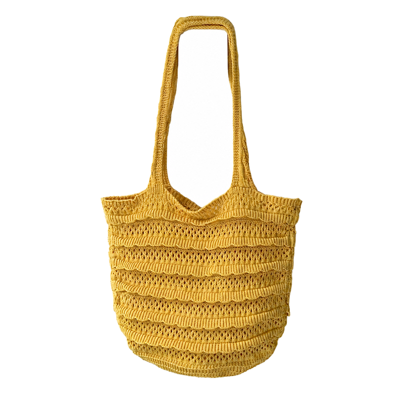 Cute Layered Ruffle Knitted Beach Tote Bag 6W10BBG1786