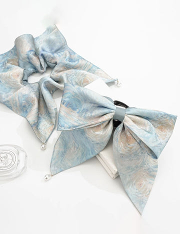 Elegant Sky Print Square Hair Scrunchies MK2BW6W6HSR66