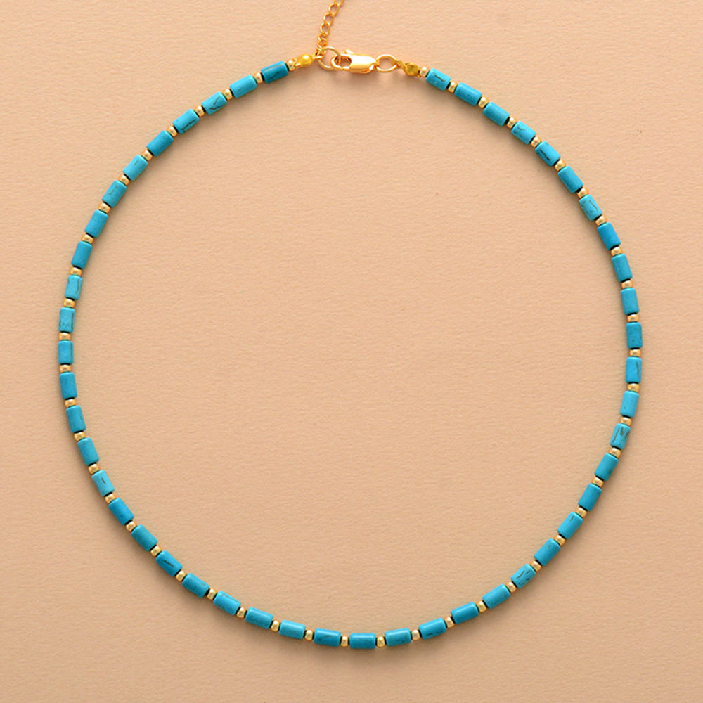 Minimalist Color Block Bead Choker Necklace 6W6JNC1019