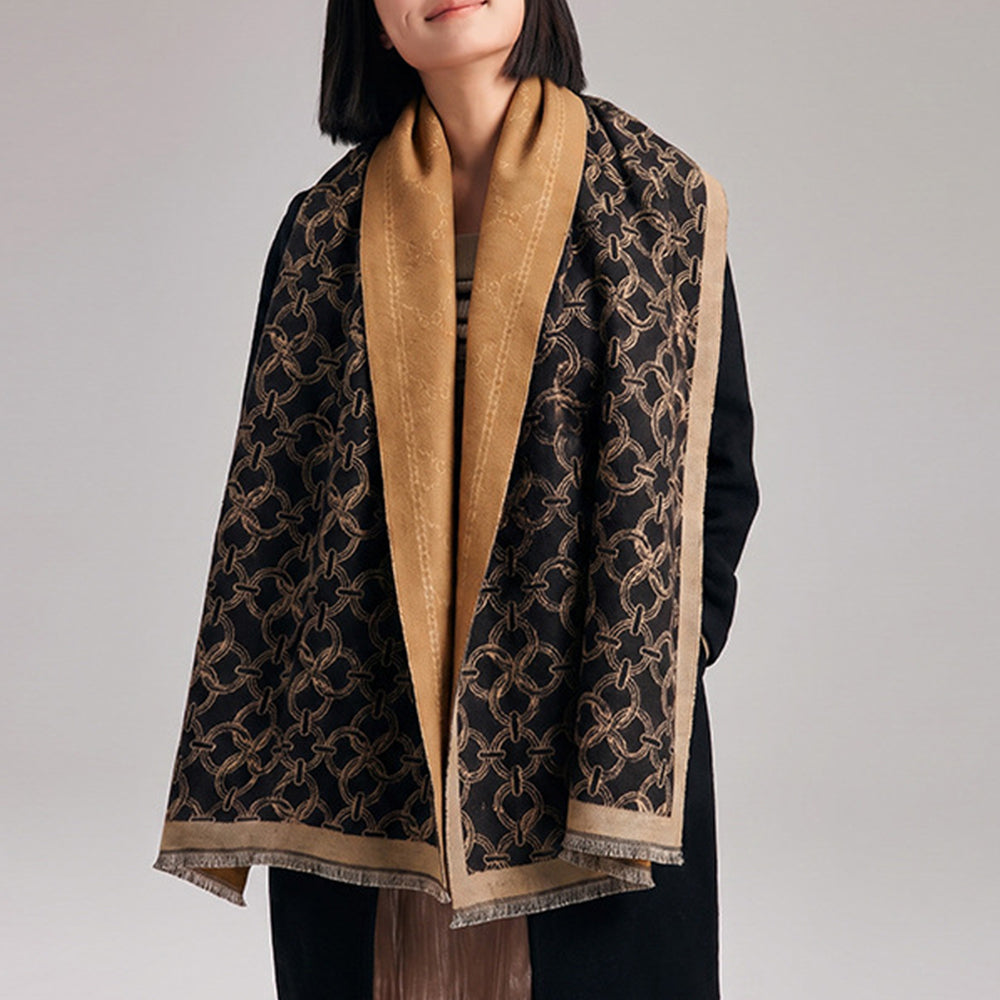 Reversible Jacquard Shawl Wrap - DippedShop Wholesale - #8147