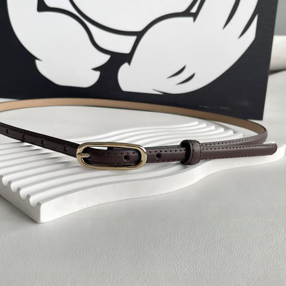 Minimalist Solid Color Skinny PU Leather Belt 6W6JBT189