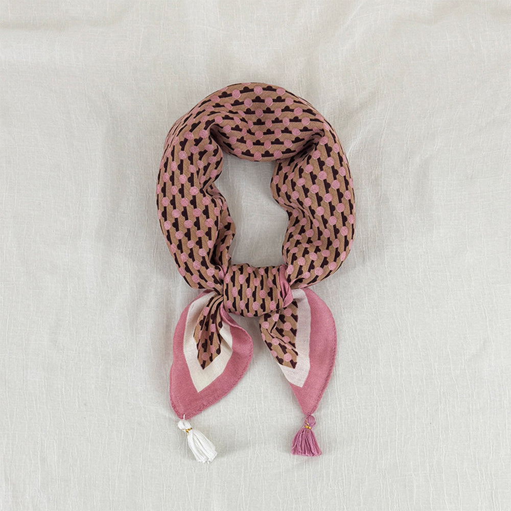 French Soft Geometric Houndstooth Square Scarf 6W6NSC215