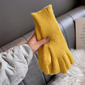 Solid Color Ribble Knit Touch Screen Gloves 6W6GLO92