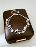 Elegant Multi Layer Pearl Chain Bracelet 6W6JBR699