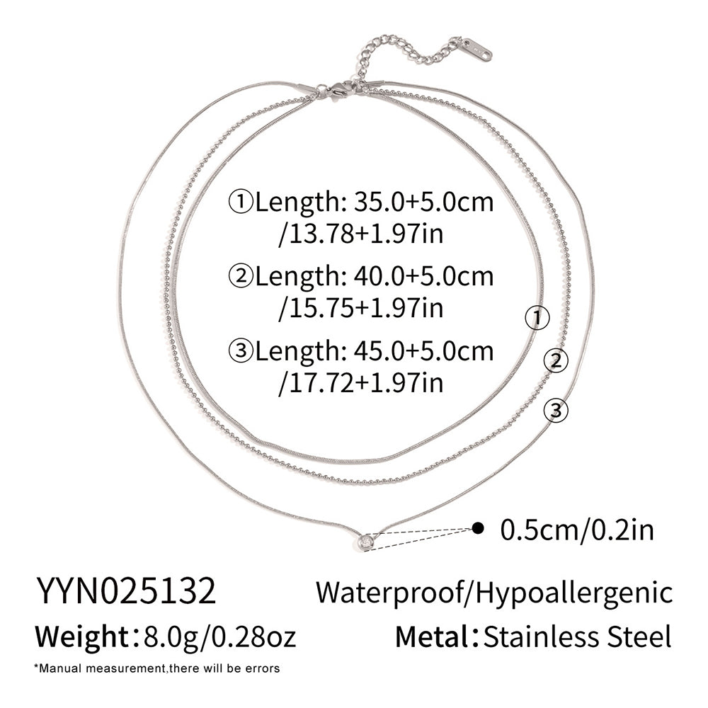 Zircon Snake Chain Necklace - DippedShop Wholesale - #0163