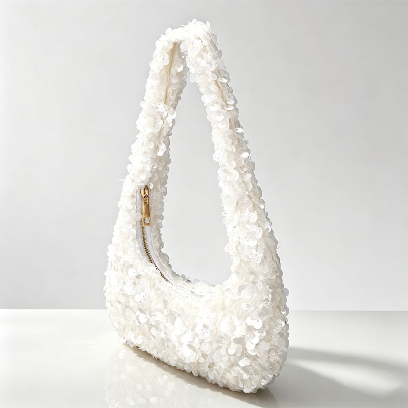 Elegant Solid Color Sequin Evening Underarm Bag 6W10BBG1417