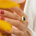 Chunky Oval Gemstone Ring - DippedShop Wholesale - #5635