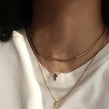 Stylish Double Layer Cross Pendant Chain Necklace 6W6JNC1008