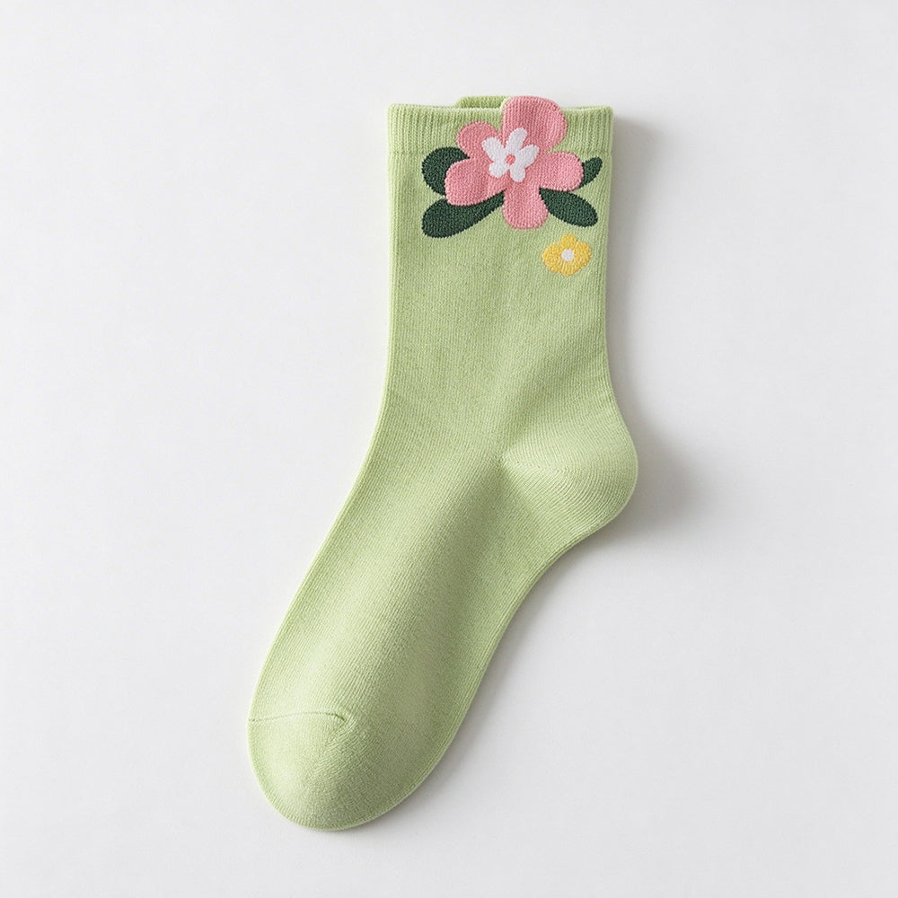 Floral Print Mid-Calf Socks - DippedShop Wholesale - #4467