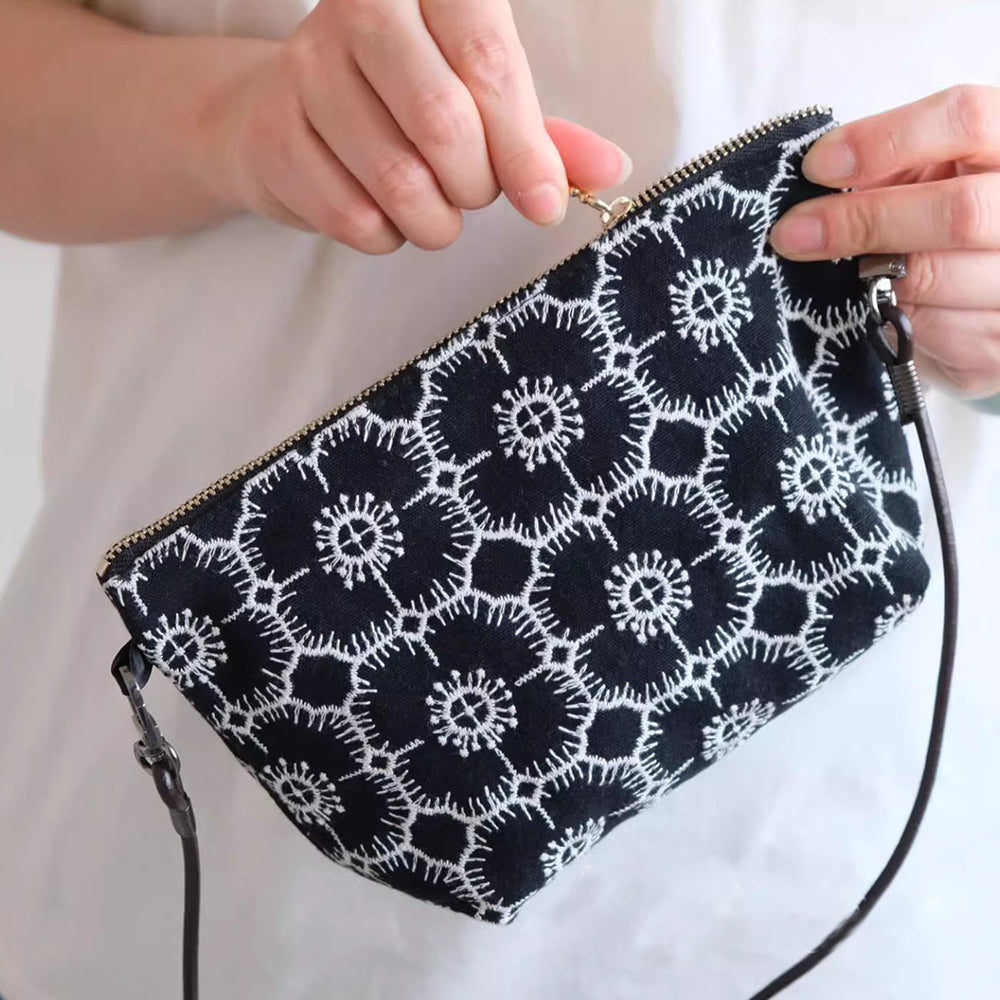 Vintage Floral Embroidery Crossbody Phone - DippedShop Wholesale - #0467