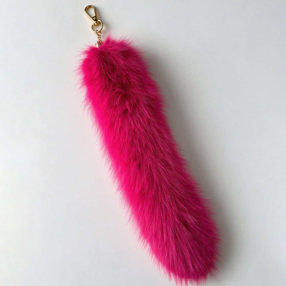 Fluffy Furry Tail Keychain - DippedShop Wholesale - #3955