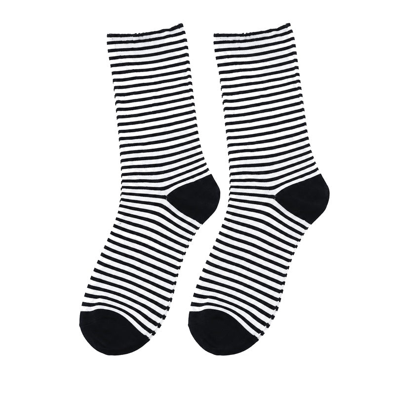 Color Contrast Striped Soft Crew Socks 6W8FSO700