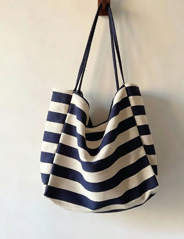 Color Block Striped Large Capacity Shoulder Bags 6W10BBG1939